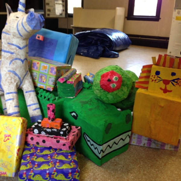 Assorted paper mache toys