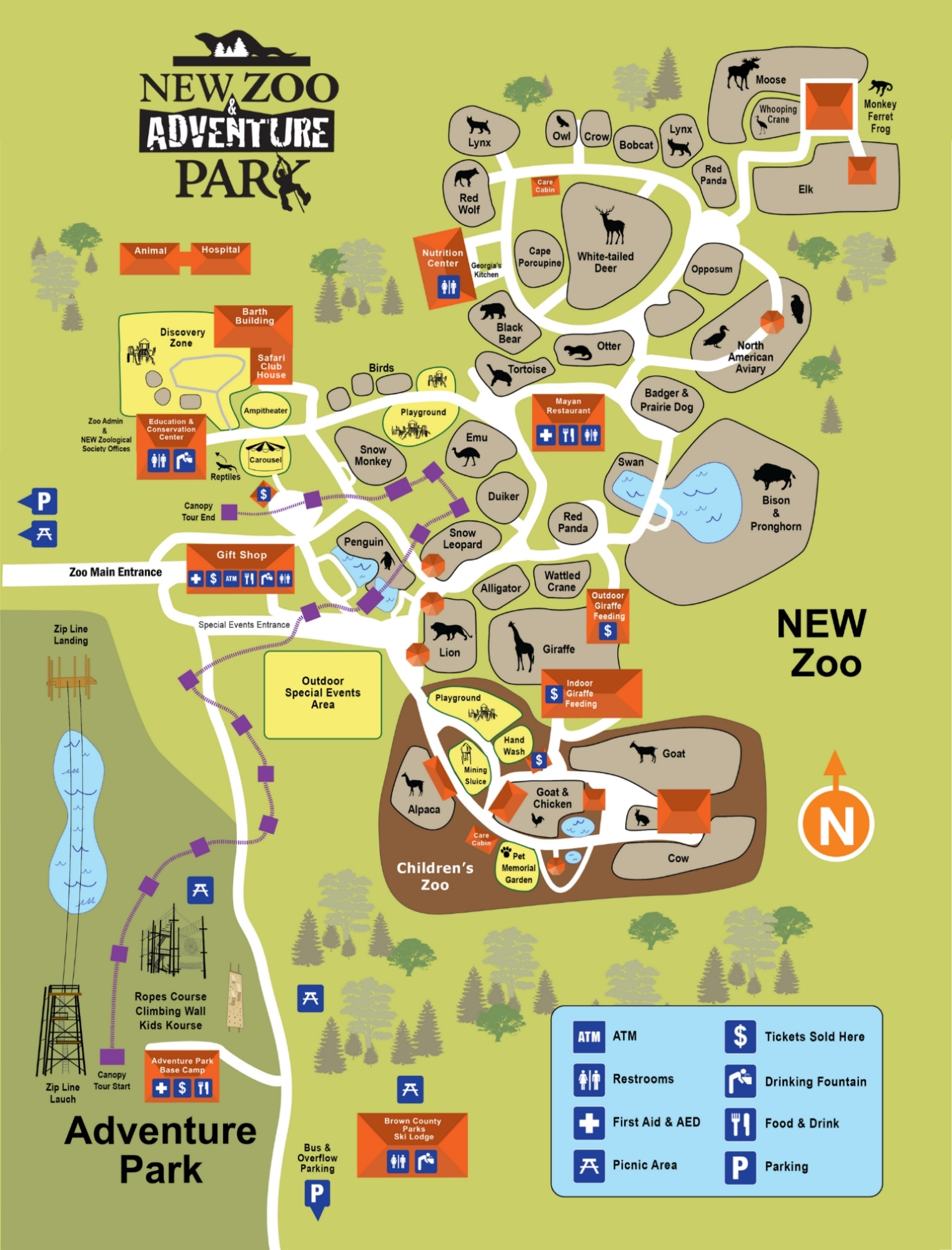 NEW Zoo and Adventure Park map